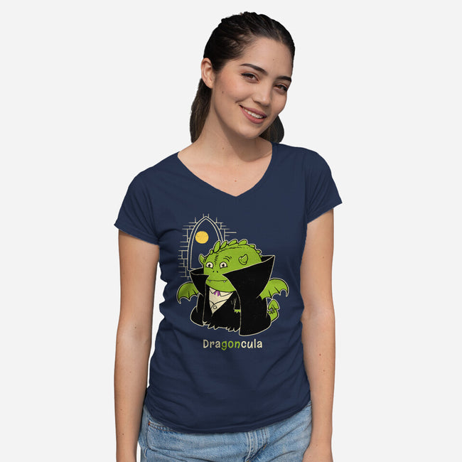 Dragoncula-Womens-V-Neck-Tee-imisko
