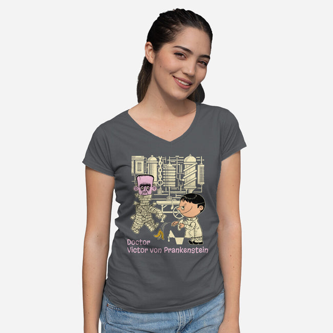 Doctor Victor Von Prankenstein-Womens-V-Neck-Tee-imisko
