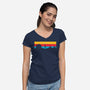 Vintage Hero-Womens-V-Neck-Tee-mekazoo