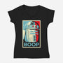 Droid Propaganda-Womens-V-Neck-Tee-mekazoo