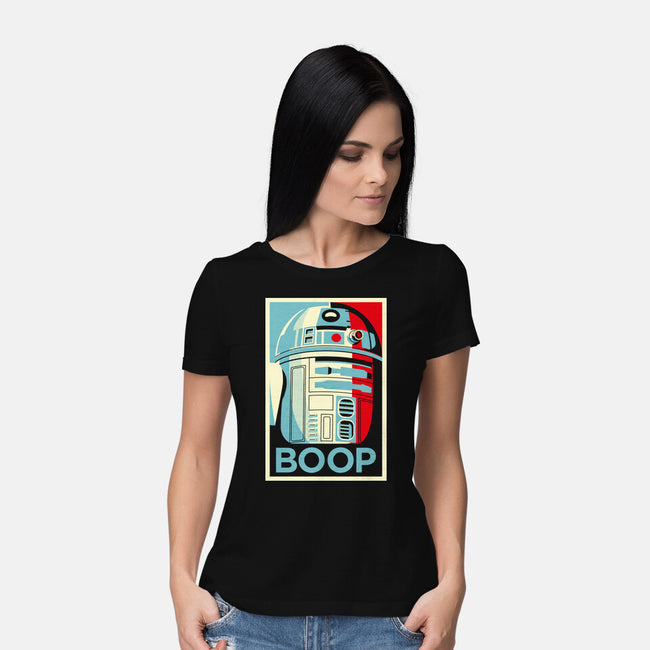 Droid Propaganda-Womens-Basic-Tee-mekazoo