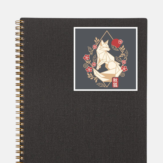 Geometric Autumn Fox-None-Glossy-Sticker-NemiMakeit