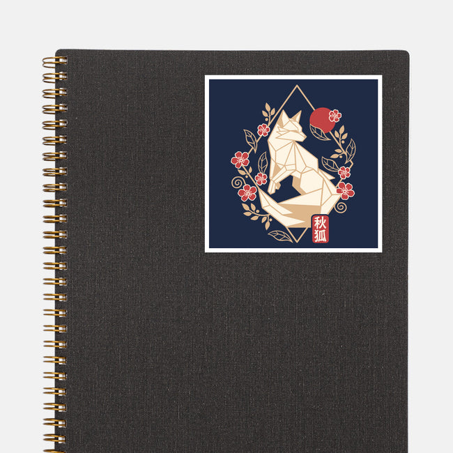 Geometric Autumn Fox-None-Glossy-Sticker-NemiMakeit
