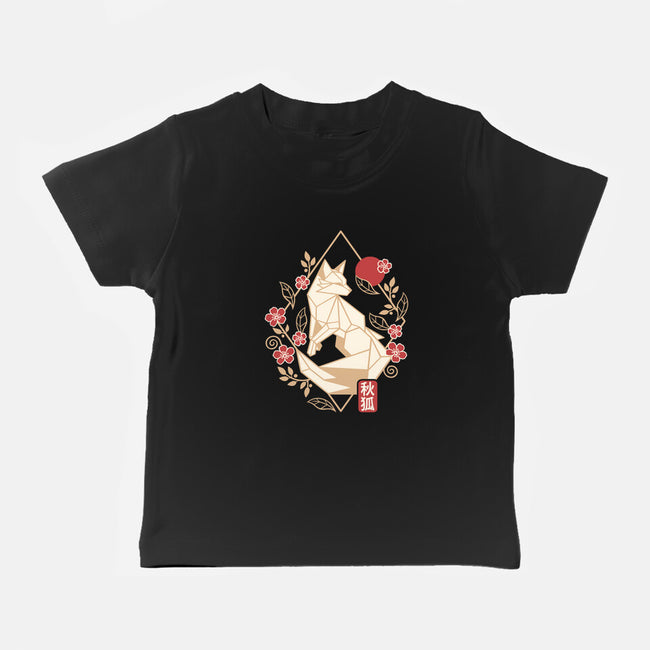 Geometric Autumn Fox-Baby-Basic-Tee-NemiMakeit