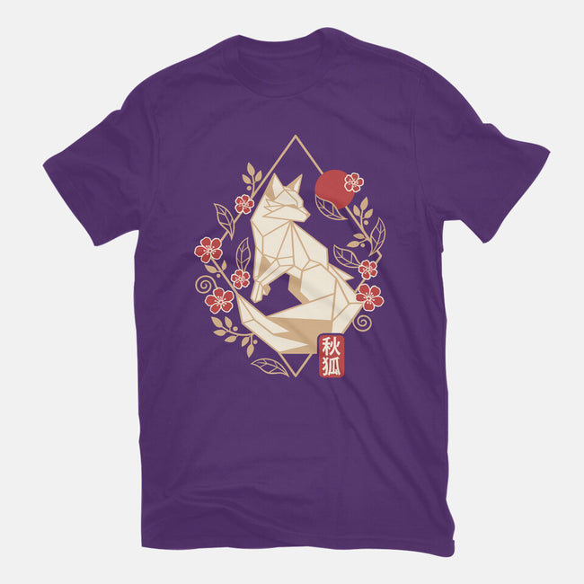 Geometric Autumn Fox-Womens-Fitted-Tee-NemiMakeit