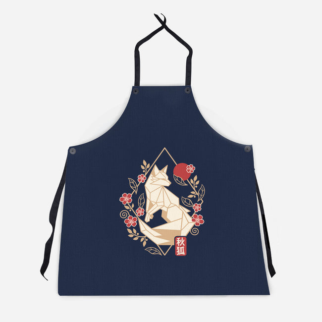 Geometric Autumn Fox-Unisex-Kitchen-Apron-NemiMakeit