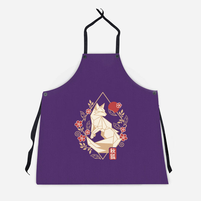 Geometric Autumn Fox-Unisex-Kitchen-Apron-NemiMakeit