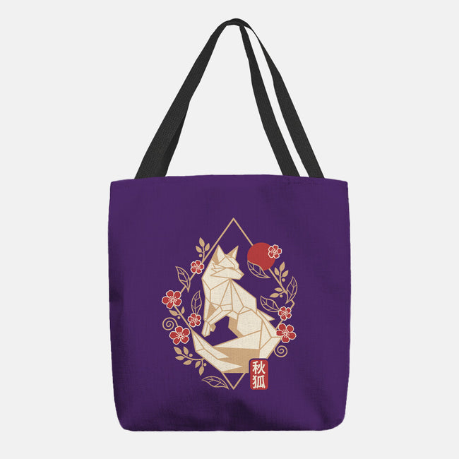 Geometric Autumn Fox-None-Basic Tote-Bag-NemiMakeit