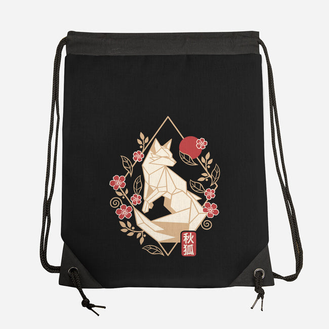 Geometric Autumn Fox-None-Drawstring-Bag-NemiMakeit