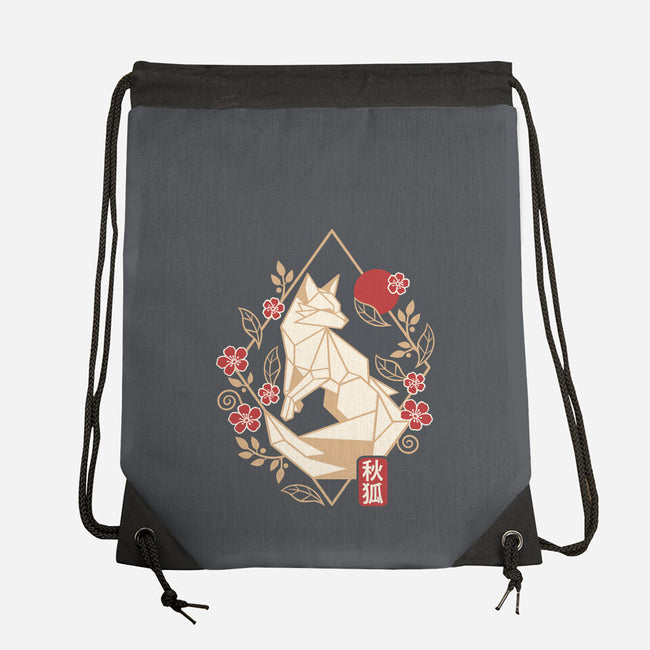Geometric Autumn Fox-None-Drawstring-Bag-NemiMakeit