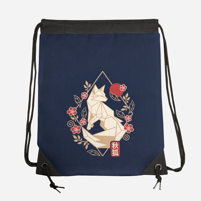 Geometric Autumn Fox-None-Drawstring-Bag-NemiMakeit