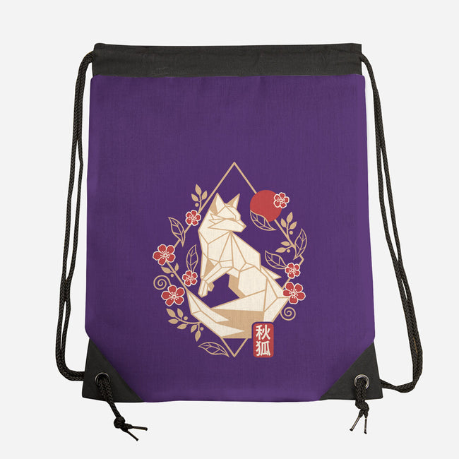 Geometric Autumn Fox-None-Drawstring-Bag-NemiMakeit