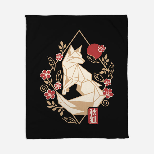 Geometric Autumn Fox-None-Fleece-Blanket-NemiMakeit