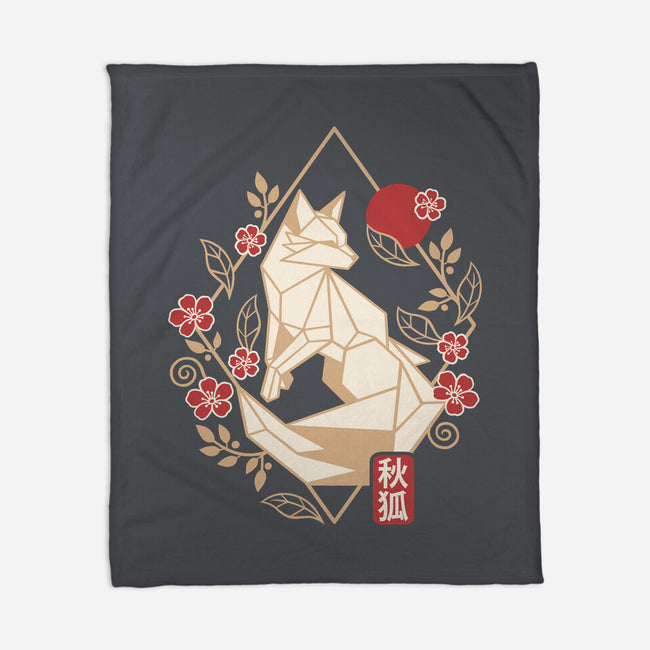 Geometric Autumn Fox-None-Fleece-Blanket-NemiMakeit
