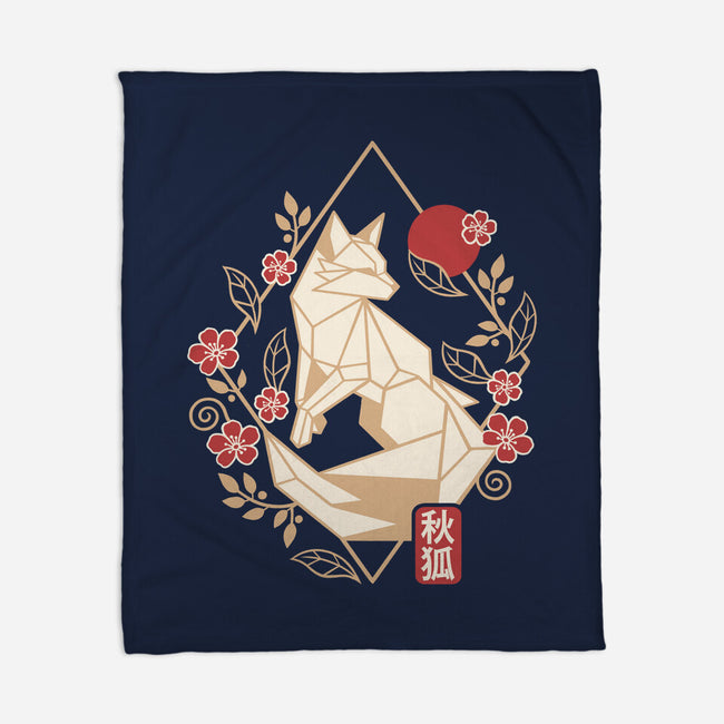 Geometric Autumn Fox-None-Fleece-Blanket-NemiMakeit