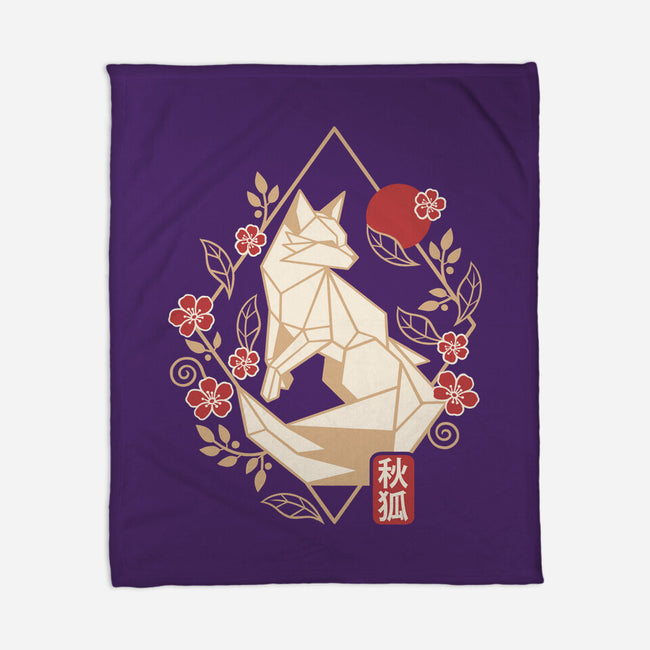 Geometric Autumn Fox-None-Fleece-Blanket-NemiMakeit