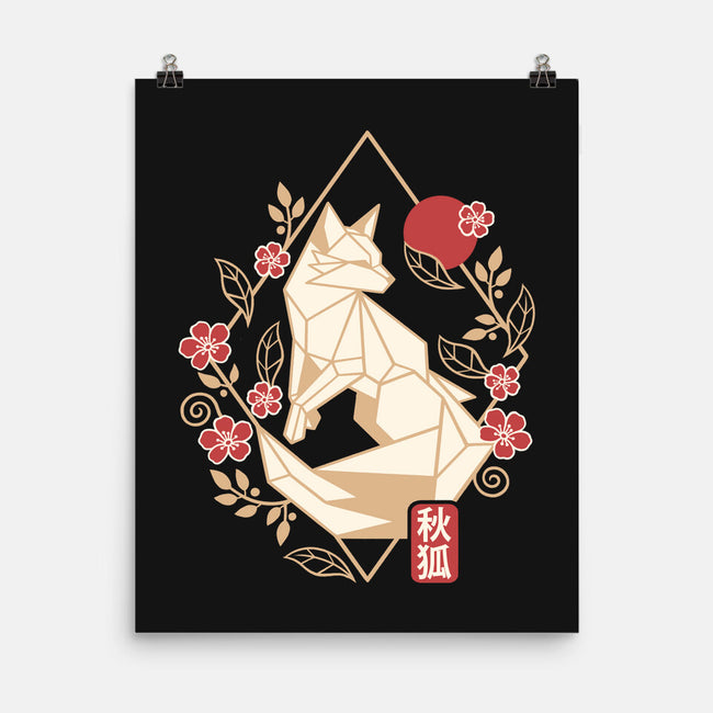 Geometric Autumn Fox-None-Matte-Poster-NemiMakeit