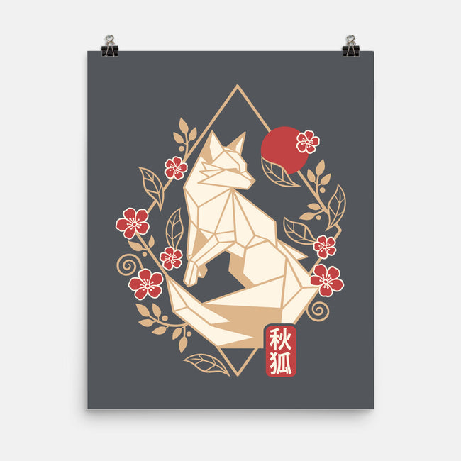Geometric Autumn Fox-None-Matte-Poster-NemiMakeit