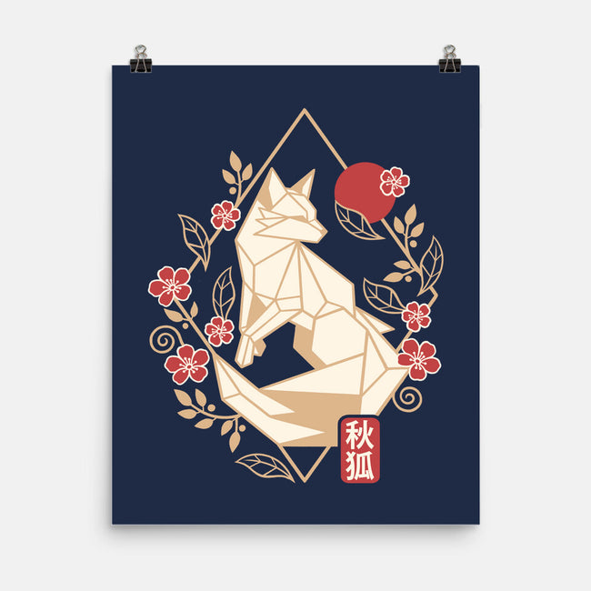 Geometric Autumn Fox-None-Matte-Poster-NemiMakeit