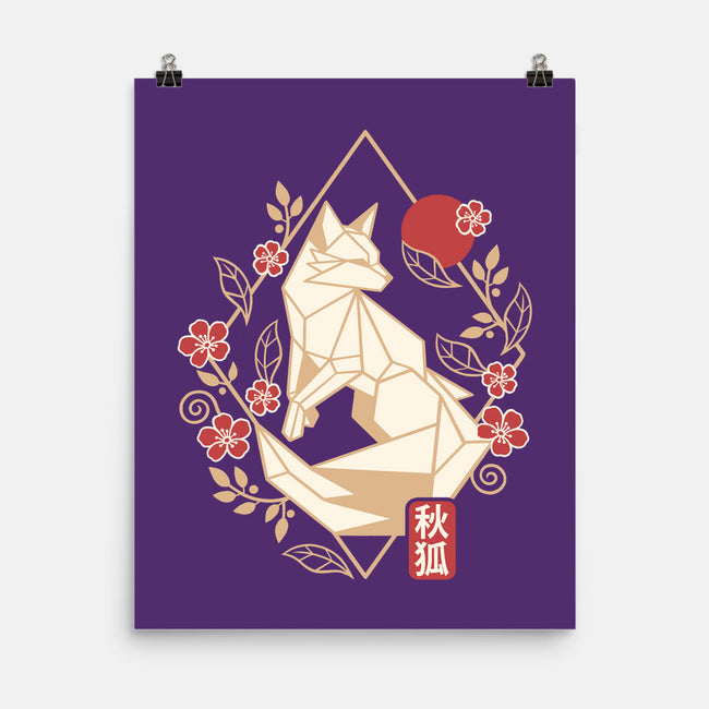 Geometric Autumn Fox-None-Matte-Poster-NemiMakeit