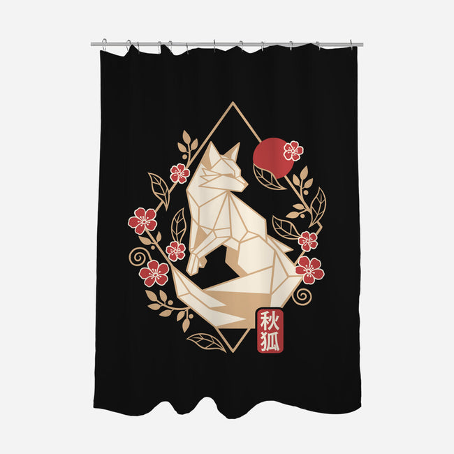 Geometric Autumn Fox-None-Polyester-Shower Curtain-NemiMakeit