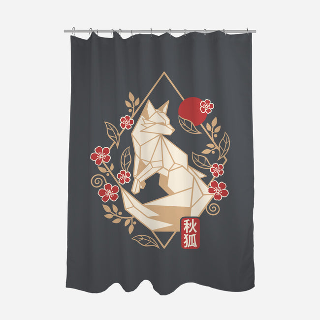 Geometric Autumn Fox-None-Polyester-Shower Curtain-NemiMakeit