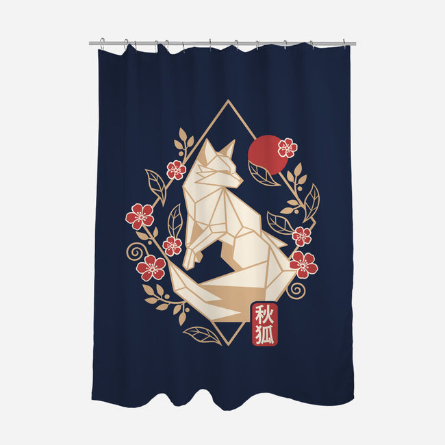 Geometric Autumn Fox-None-Polyester-Shower Curtain-NemiMakeit