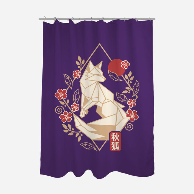 Geometric Autumn Fox-None-Polyester-Shower Curtain-NemiMakeit