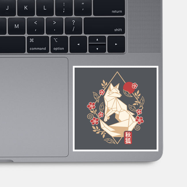 Geometric Autumn Fox-None-Glossy-Sticker-NemiMakeit