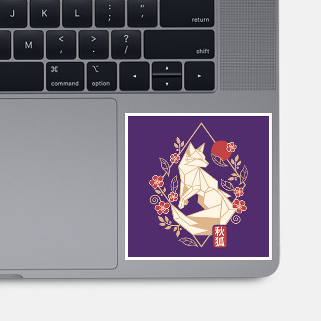 Geometric Autumn Fox-None-Glossy-Sticker-NemiMakeit