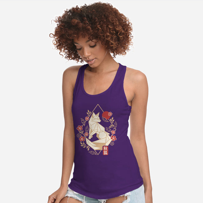Geometric Autumn Fox-Womens-Racerback-Tank-NemiMakeit