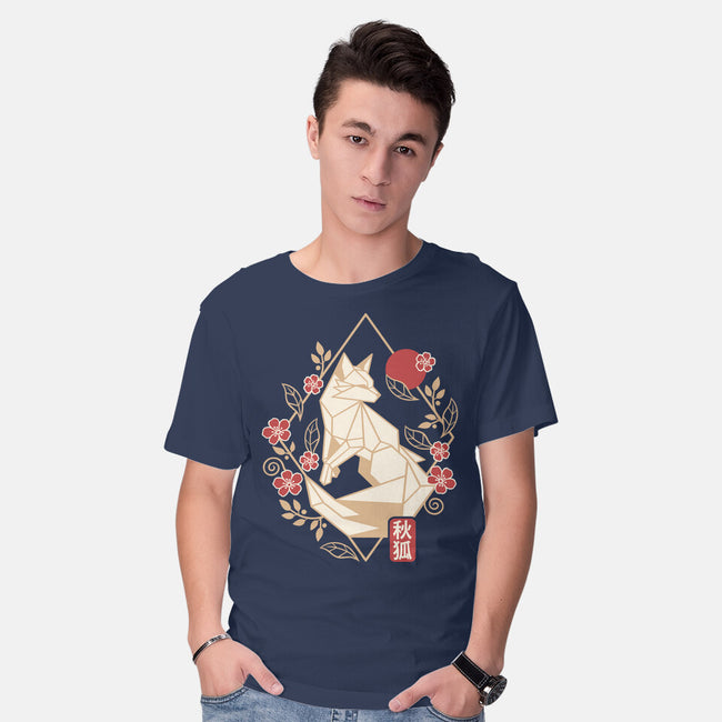 Geometric Autumn Fox-Mens-Basic-Tee-NemiMakeit