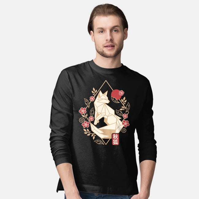Geometric Autumn Fox-Mens-Long Sleeved-Tee-NemiMakeit