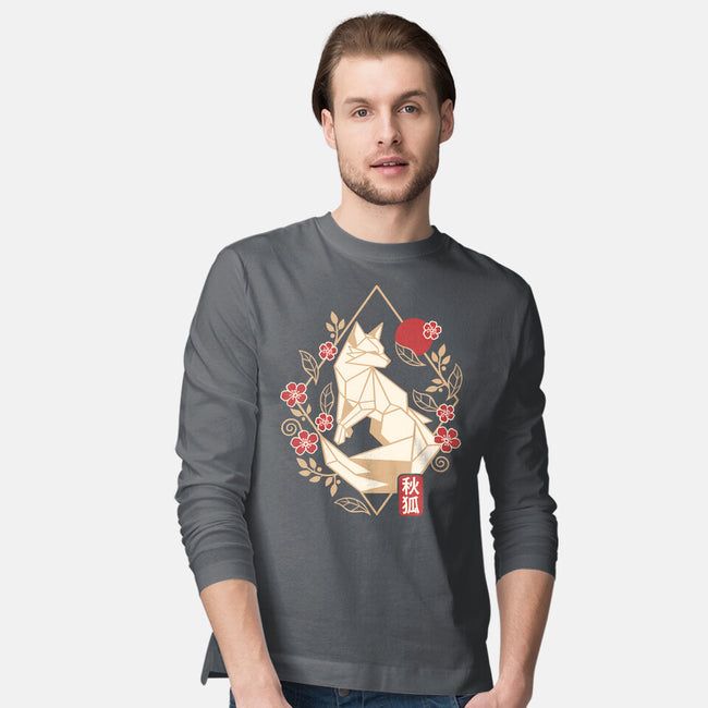 Geometric Autumn Fox-Mens-Long Sleeved-Tee-NemiMakeit