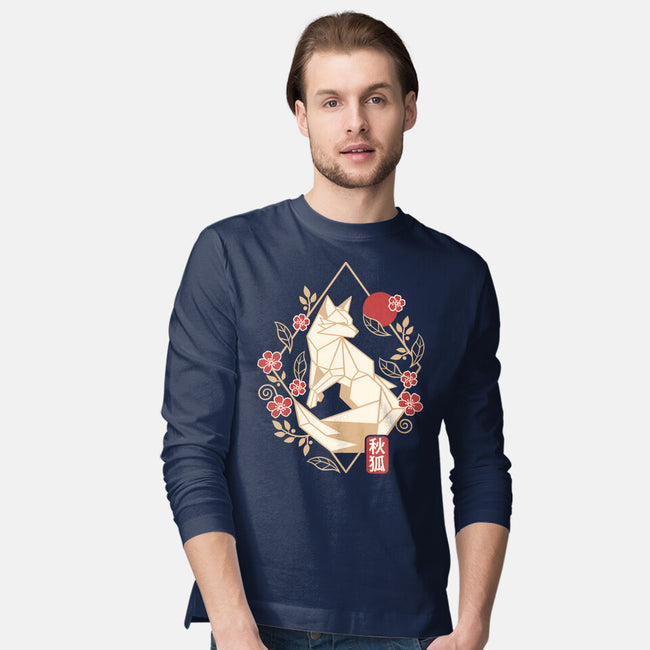 Geometric Autumn Fox-Mens-Long Sleeved-Tee-NemiMakeit