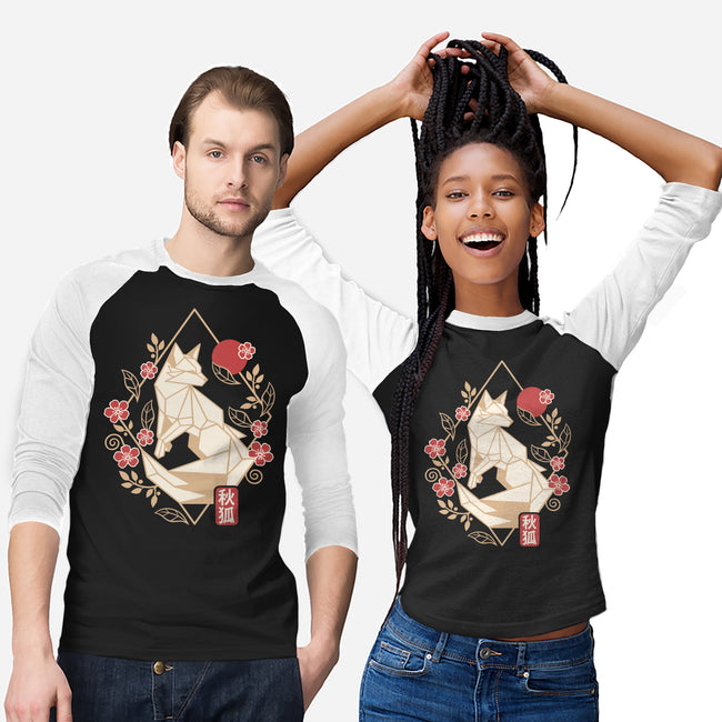Geometric Autumn Fox-Unisex-Baseball-Tee-NemiMakeit