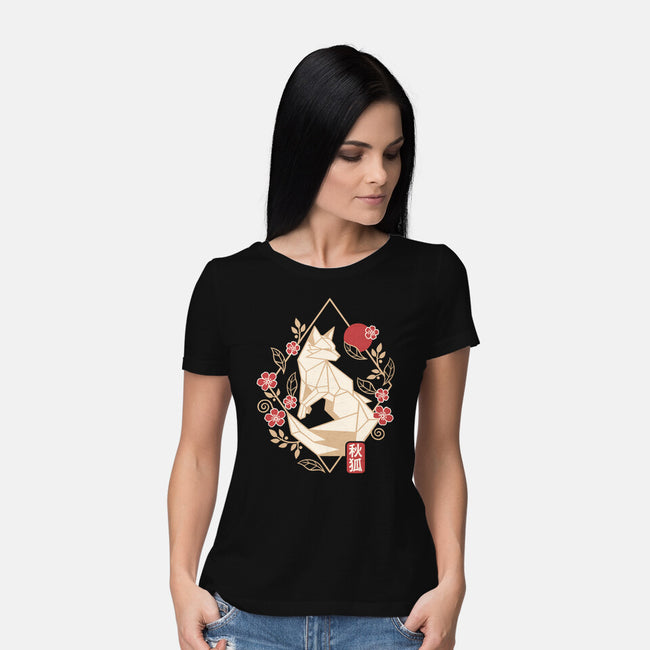 Geometric Autumn Fox-Womens-Basic-Tee-NemiMakeit