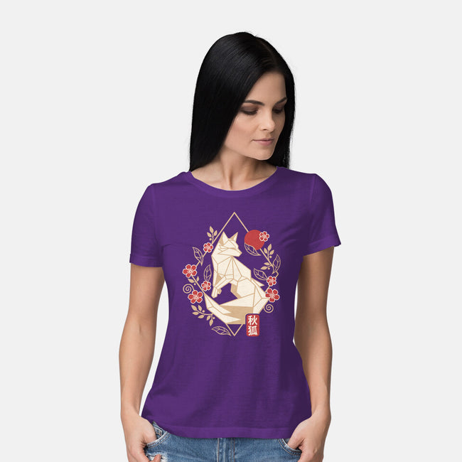 Geometric Autumn Fox-Womens-Basic-Tee-NemiMakeit