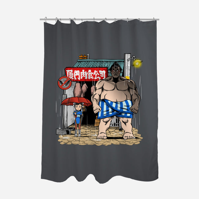 My Neighbor Sumo-None-Polyester-Shower Curtain-joerawks