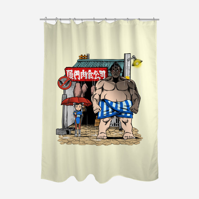 My Neighbor Sumo-None-Polyester-Shower Curtain-joerawks