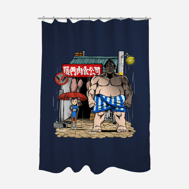 My Neighbor Sumo-None-Polyester-Shower Curtain-joerawks