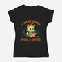 I Need More Space & Coffee-Womens-V-Neck-Tee-worlddominationforcats