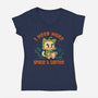 I Need More Space & Coffee-Womens-V-Neck-Tee-worlddominationforcats