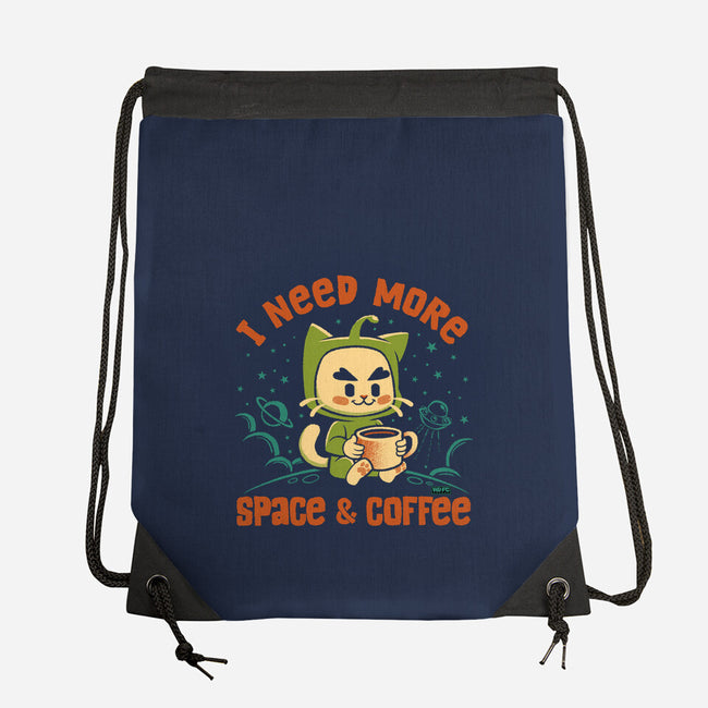 I Need More Space & Coffee-None-Drawstring-Bag-worlddominationforcats