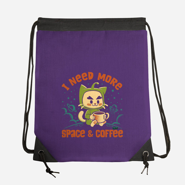I Need More Space & Coffee-None-Drawstring-Bag-worlddominationforcats