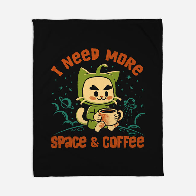 I Need More Space & Coffee-None-Fleece-Blanket-worlddominationforcats