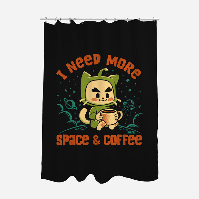 I Need More Space & Coffee-None-Polyester-Shower Curtain-worlddominationforcats