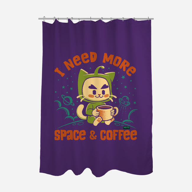 I Need More Space & Coffee-None-Polyester-Shower Curtain-worlddominationforcats
