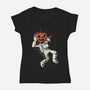 Trick Or Treat Astronaut Halloween-Womens-V-Neck-Tee-tobefonseca