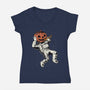 Trick Or Treat Astronaut Halloween-Womens-V-Neck-Tee-tobefonseca